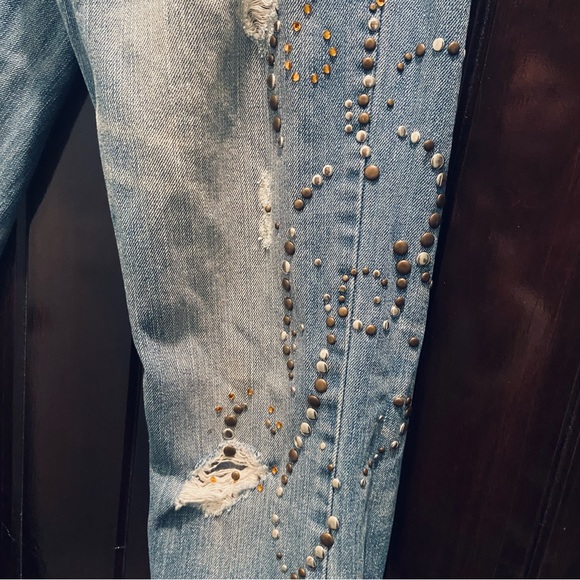 Sexy unique ABS Allen Schwartz Luxury Collection embellished jeans - Picture 4 of 16